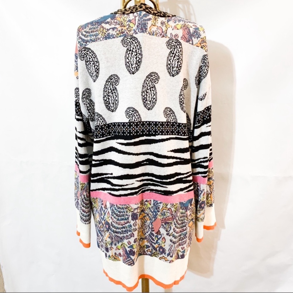 Anthropologie Bricolage Oversized Long Multi-Print Multi-Colored Cardigan - Picture 7 of 12